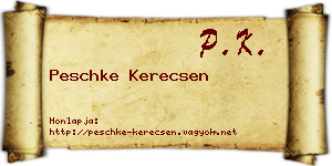 Peschke Kerecsen névjegykártya